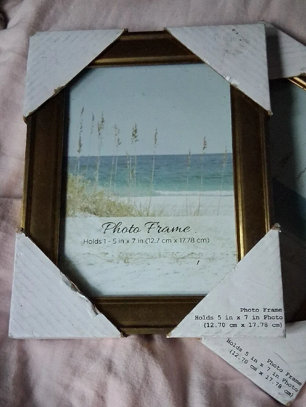 NWT! Set of Two Gold Colored Photo Frames